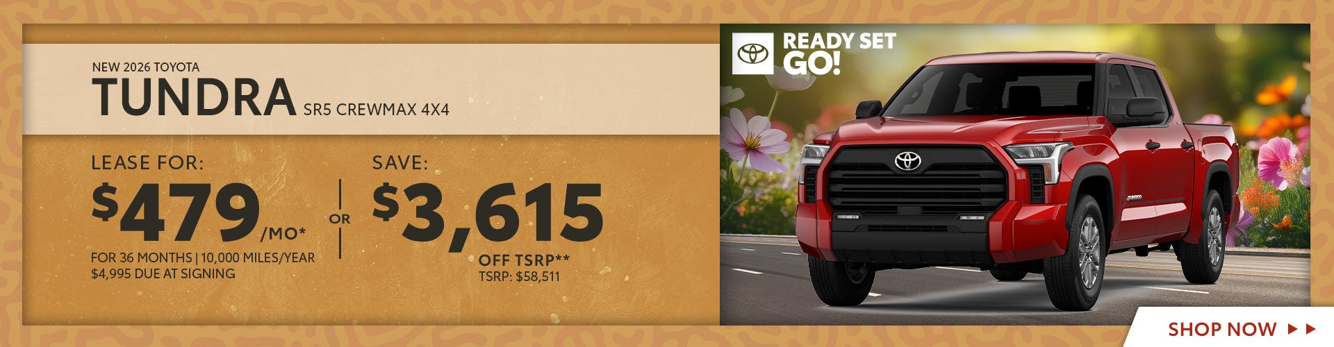 New 2026 Toyota Tundra SR5 CrewMax 4X4