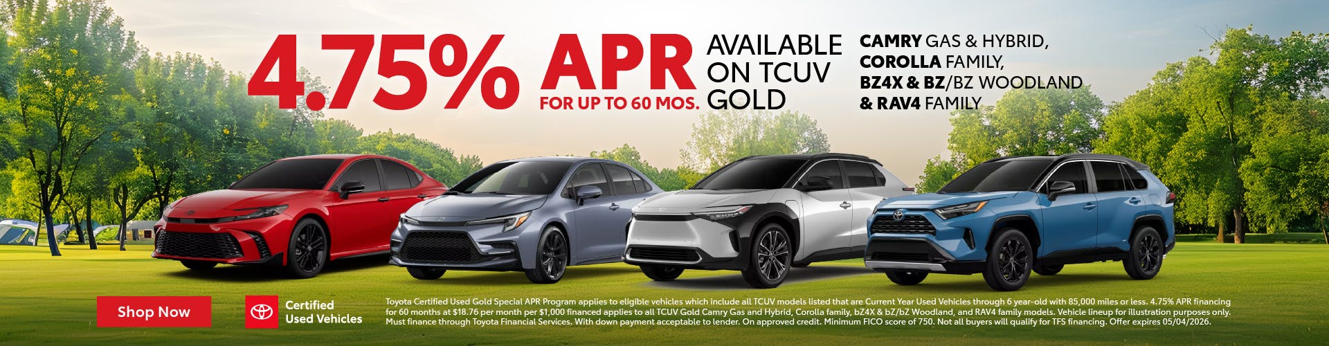 4.75% APR for up to 60 mo