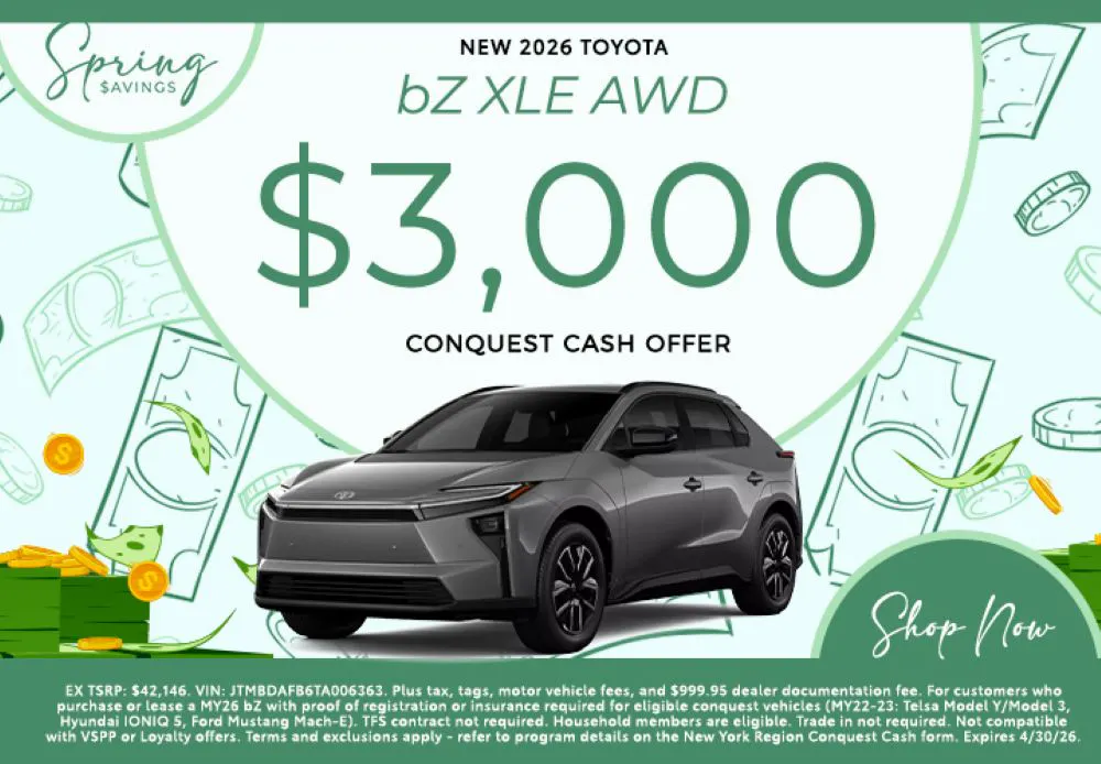 NEW 2026 TOYOTA bZ Conquest Cash Offer