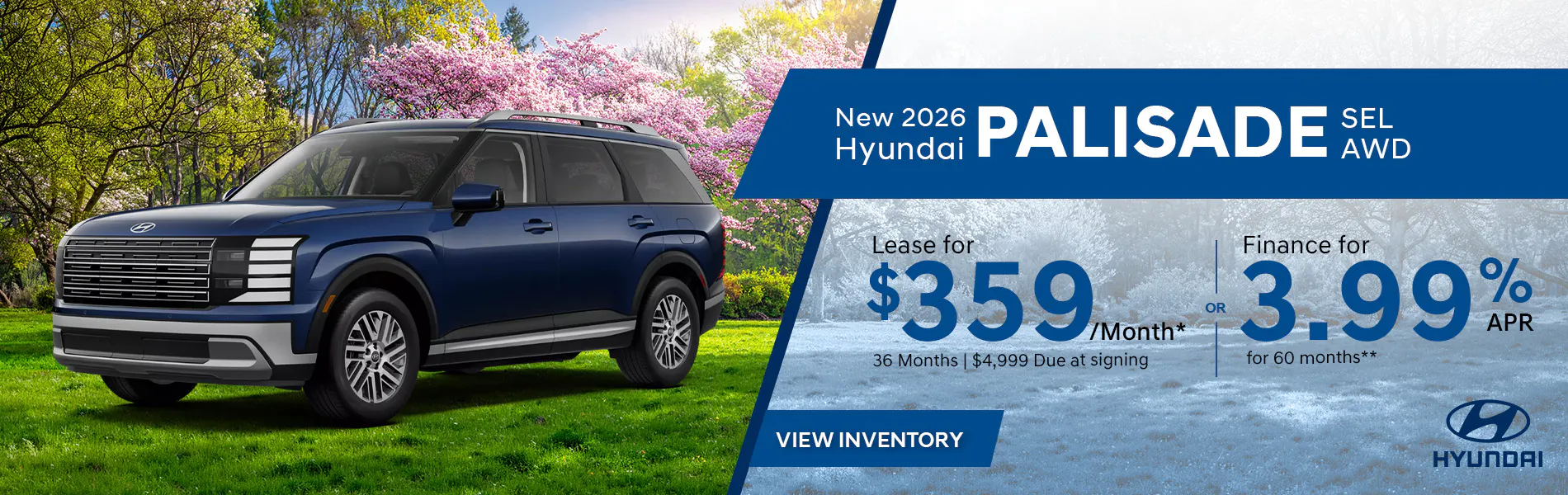 2026 Palisade Lease for $359