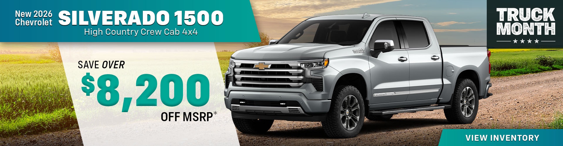 New 2026 Chevrolet Silverado 1500 High Country Crew Cab 4X4