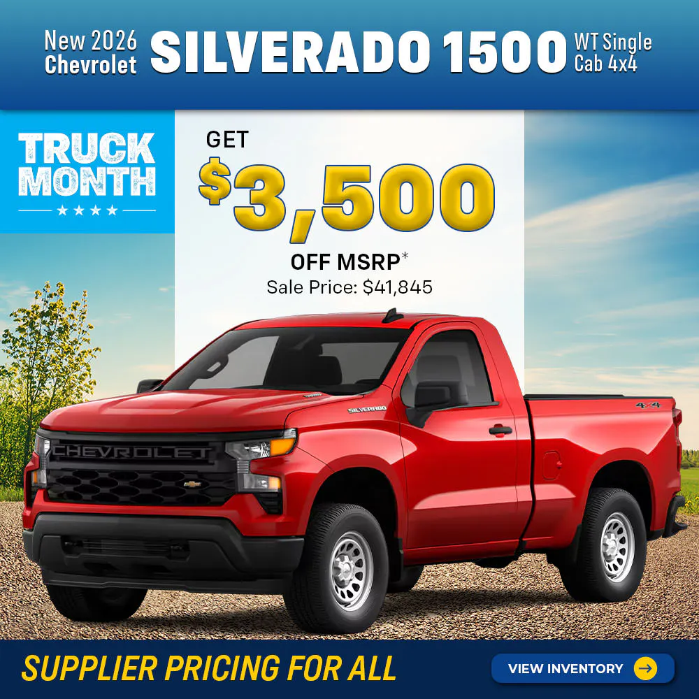 New 2026 Chevrolet Silverado 1500 WT Single Cab 4X4
