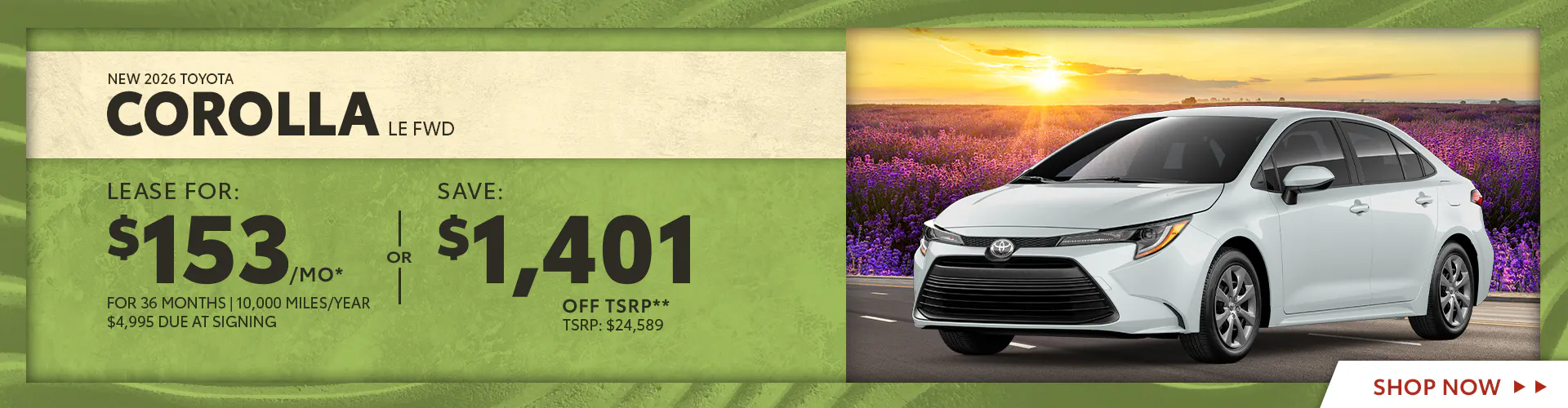 New 2026 Toyota Corolla LE FWD