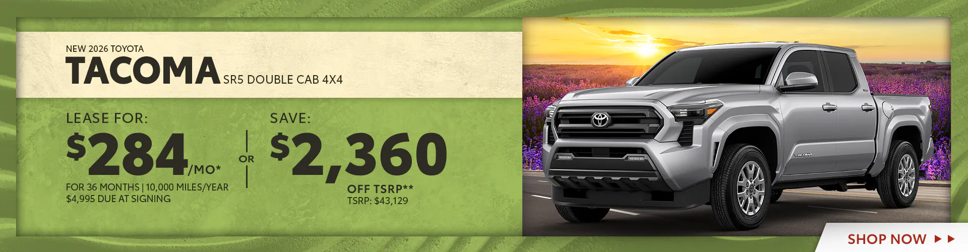 New 2026 Toyota Tacoma SR5 Double Cab 4X4