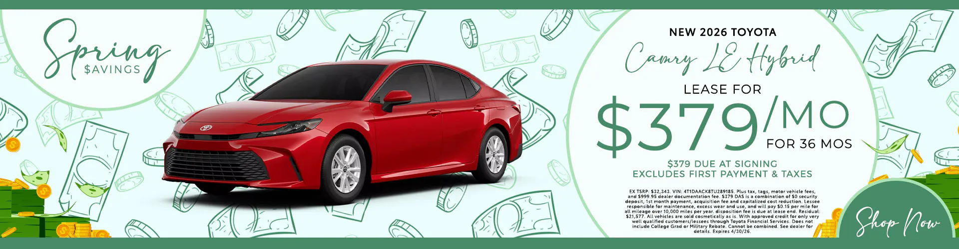 NEW 2026 Toyota Camry LE Hybrid