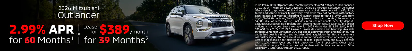 April 2026 Outlander | Diehl Mitsubishi