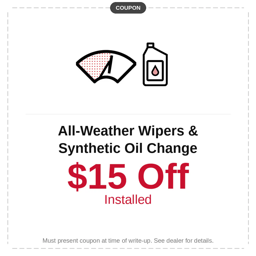 $15 All-Weather Wipers & Synthetic Oil Change | North Georgia Toyota