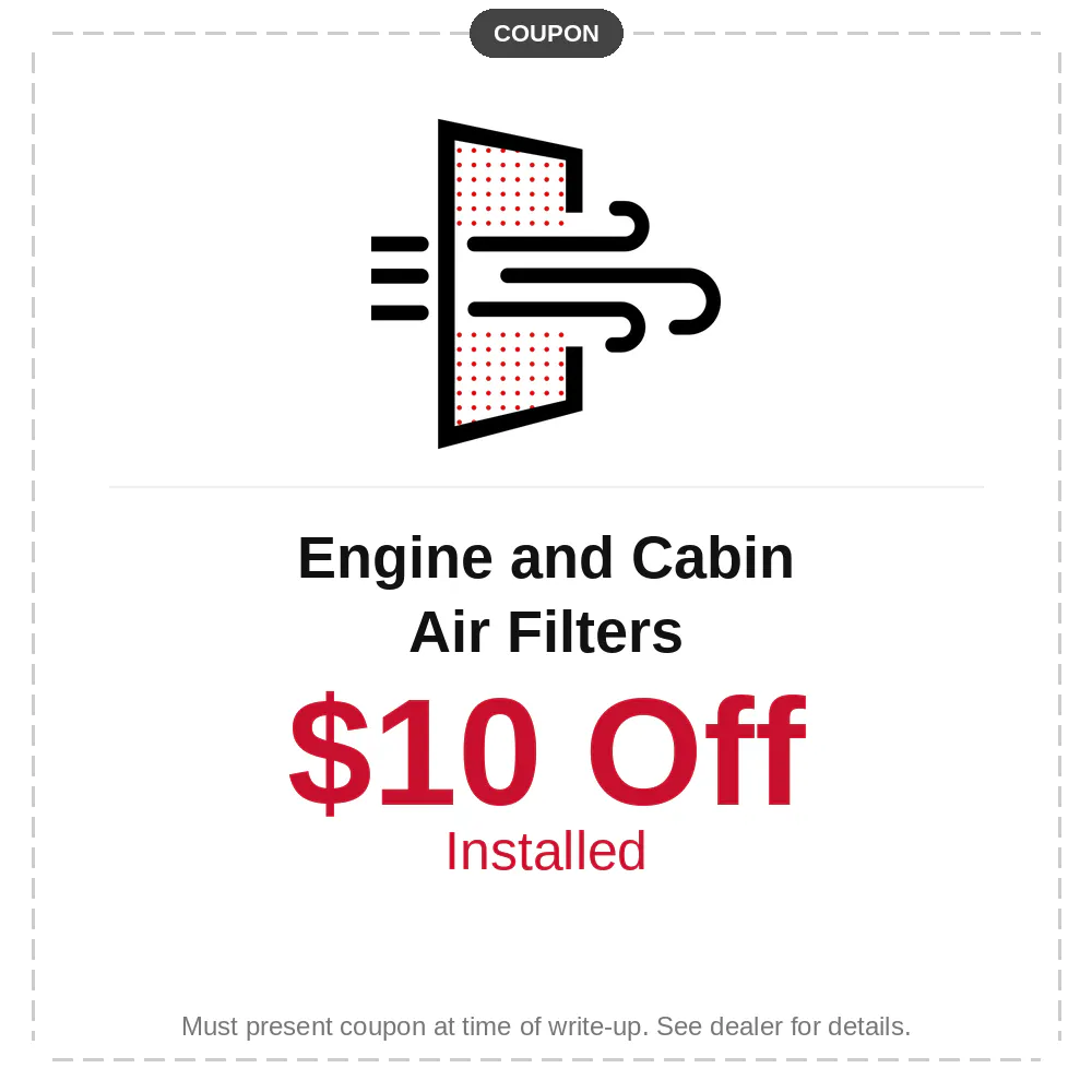 $10 Off Engine and Cabin Air Filters | North Georgia Toyota