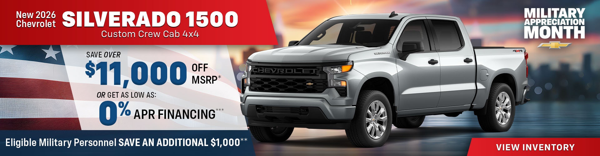 New 2026 Chevrolet Silverado 1500 Custom Crew Cab 4X4