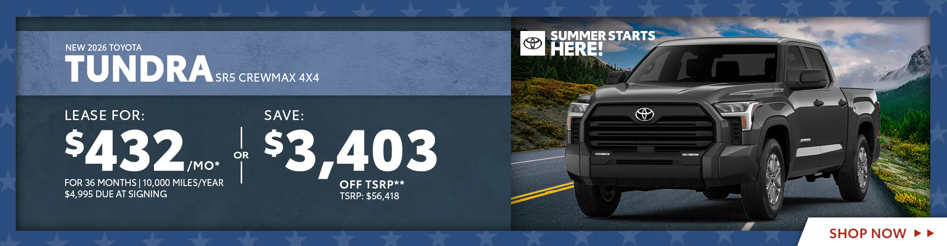 New 2026 Toyota Tundra SR5 CrewMax 4X4