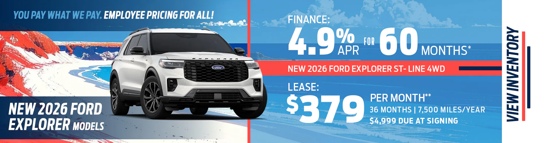 New 2026 Ford Explorer Models OR New 2026 Ford Explorer ST- Line 4WD