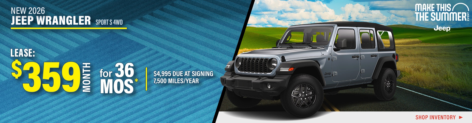 New 2026 Jeep Wrangler Sport S 4WD
