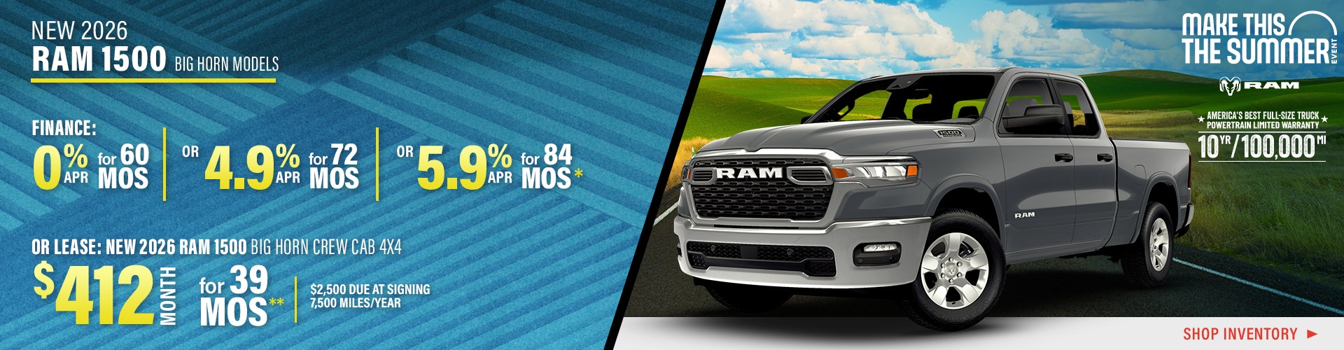 New 2026 Ram 1500 Big Horn Models OR New 2026 Ram 1500 Big Horn Crew Cab 4X4