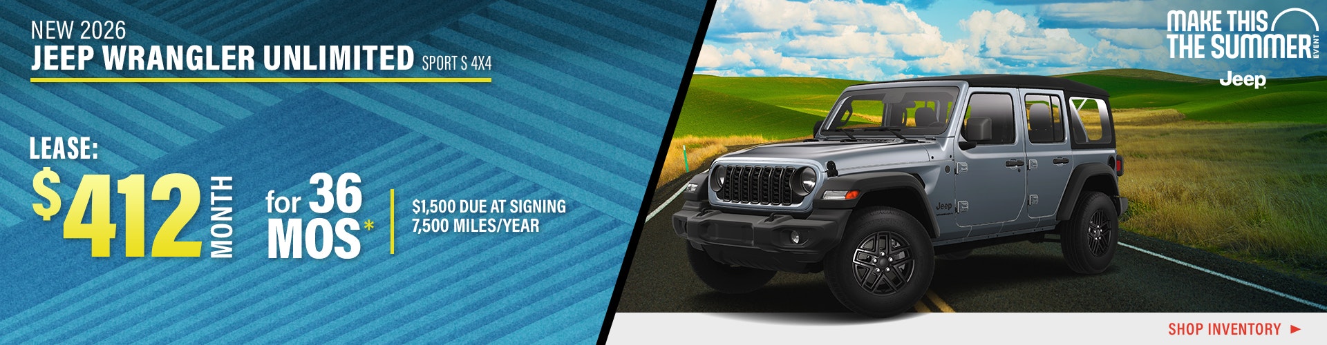 New 2026 Jeep Wrangler Unlimited Sport S 4X4