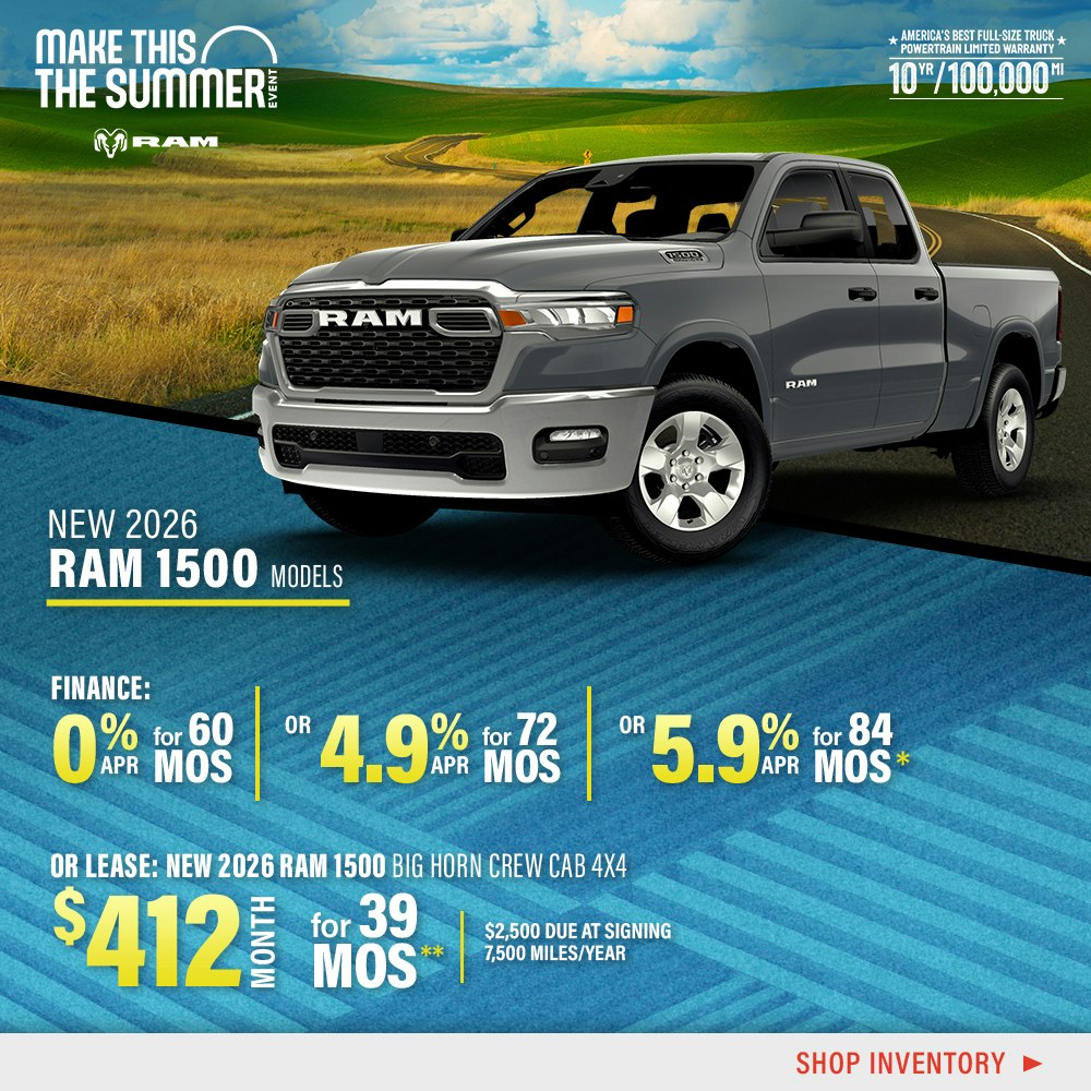 New 2026 Ram 1500 Big Horn Models OR New 2026 Ram 1500 Big Horn Crew Cab 4X4