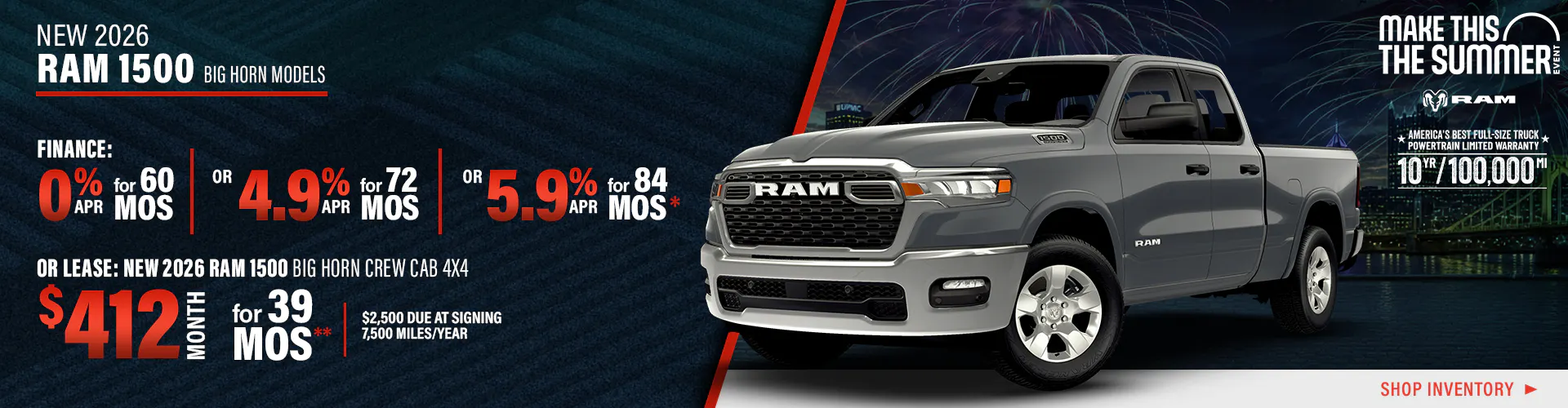 New 2026 Ram 1500 Big Horn Models OR New 2026 Ram 1500 Big Horn Crew Cab 4X4