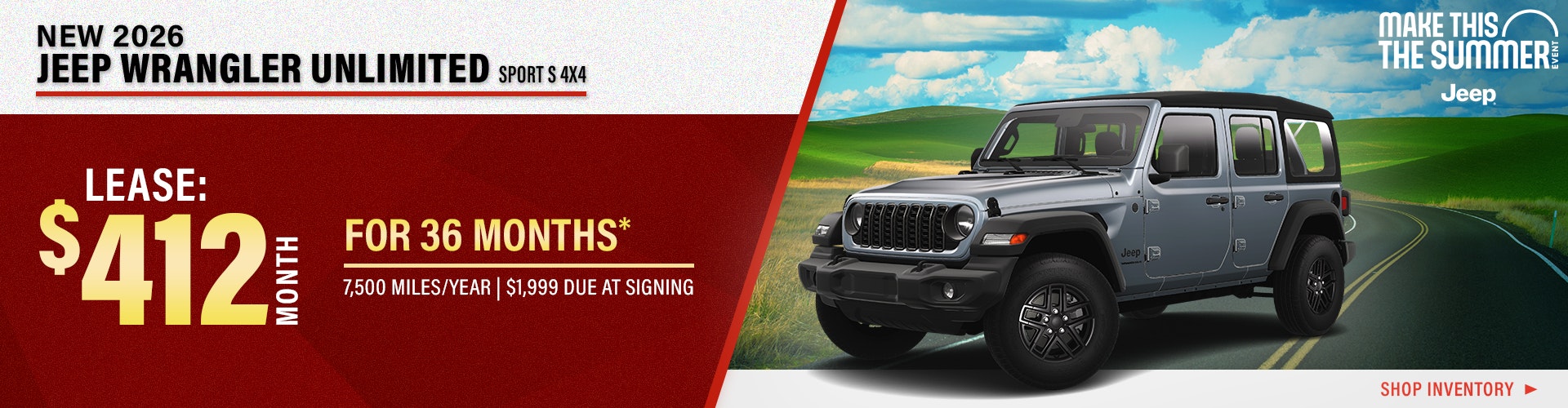 New 2026 Jeep Wrangler Unlimited Sport S 4X4
