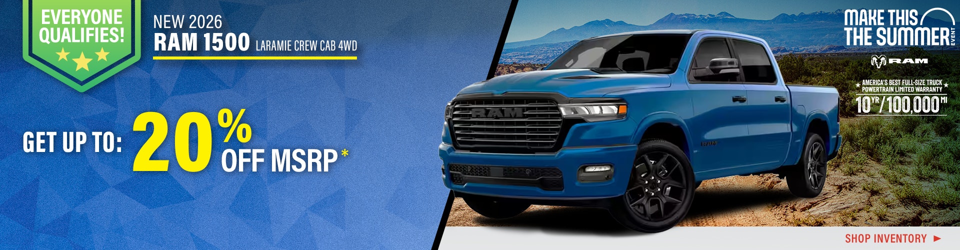 New 2026 RAM 1500 Laramie Crew Cab 4WD
