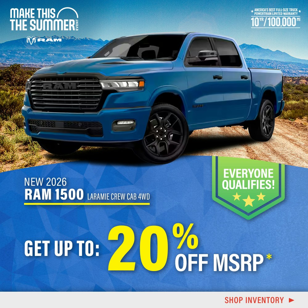 New 2026 RAM 1500 Laramie Crew Cab 4WD