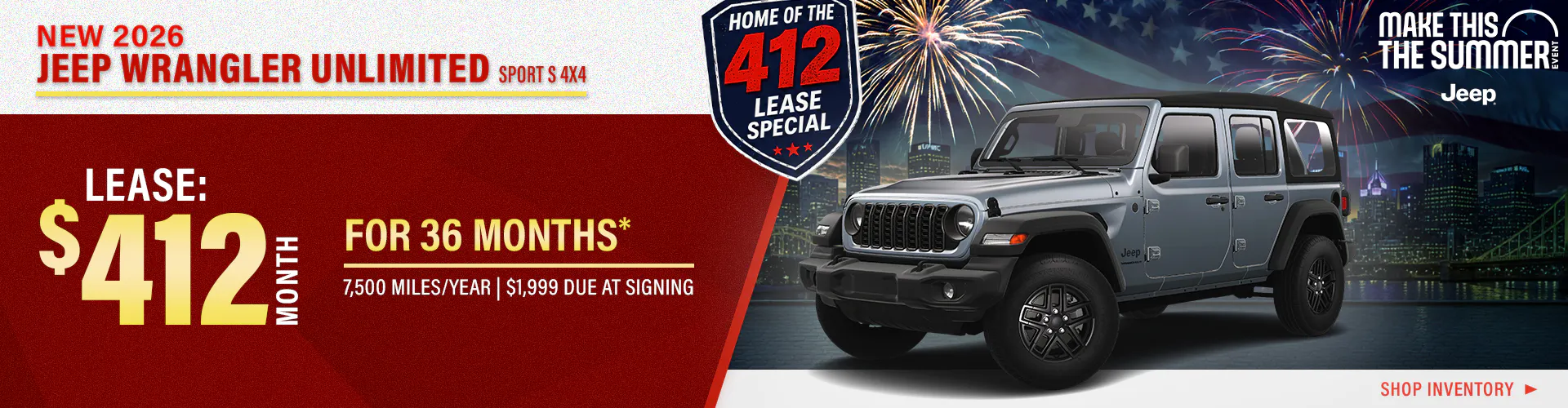 New 2026 Jeep Wrangler Unlimited Sport S 4X4