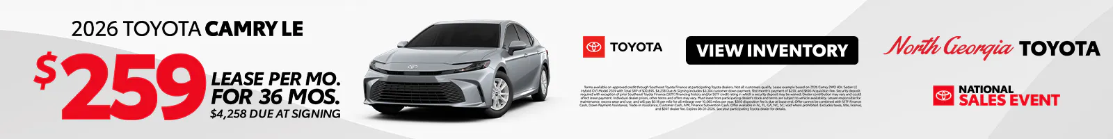 AUG – 2026 Camry (SRP)