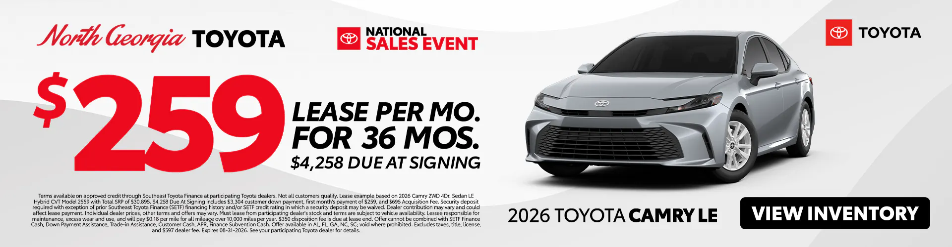 AUG – 2026 Toyota Camry