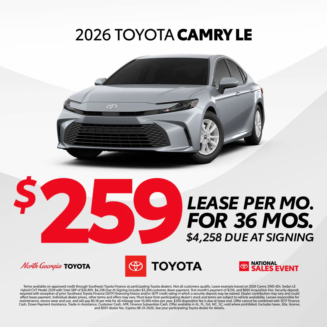 $259 Lease on 2026 Toyota Camry LE