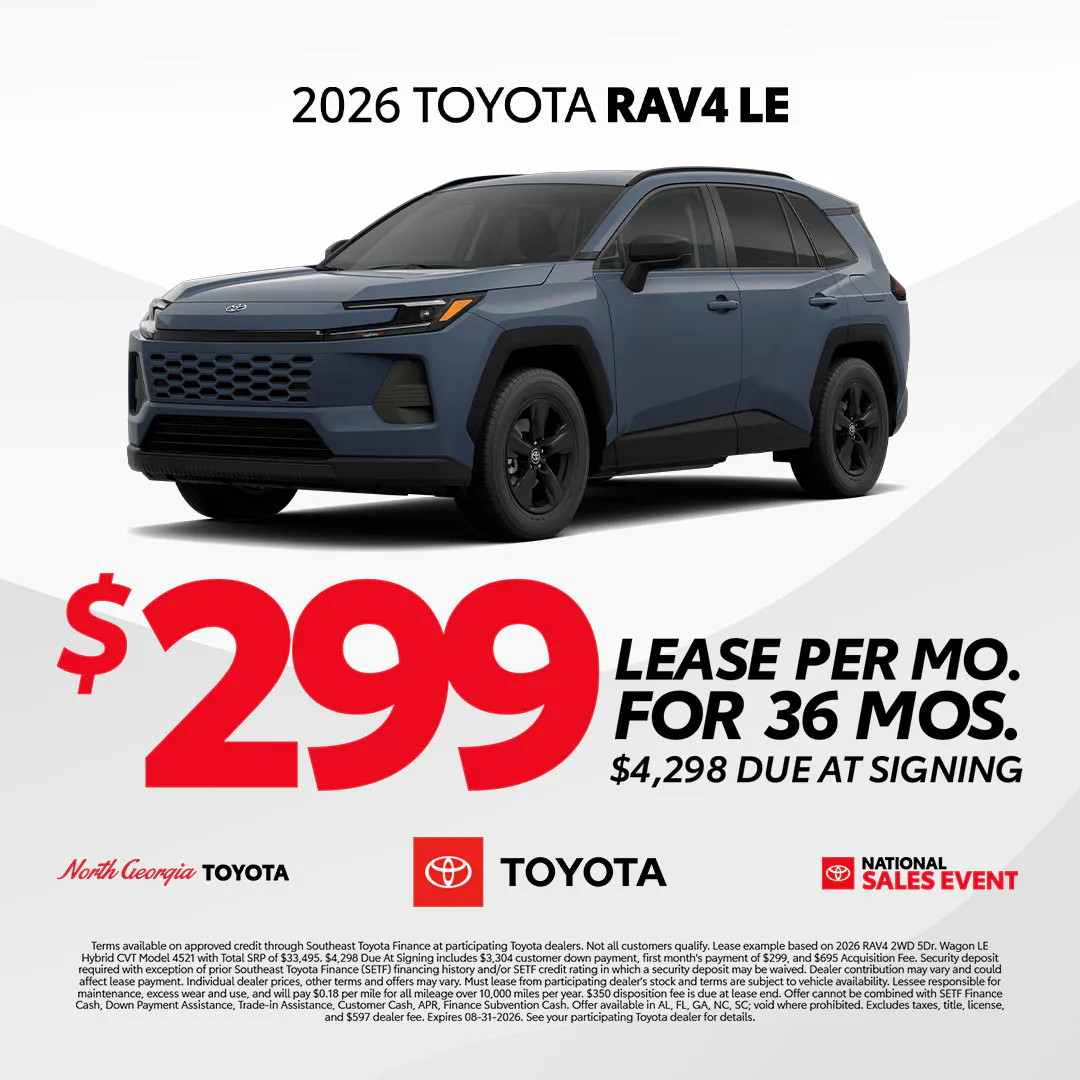 $299 Lease on 2026 Toyota RAV4 LE
