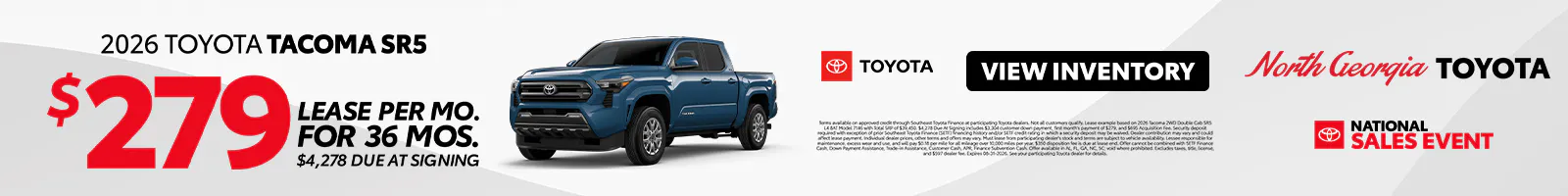 AUG – 2026 Tacoma (SRP)