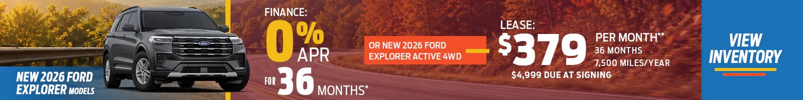 New 2026 Ford Explorer Models OR New 2026 Ford Explorer Active 4WD
