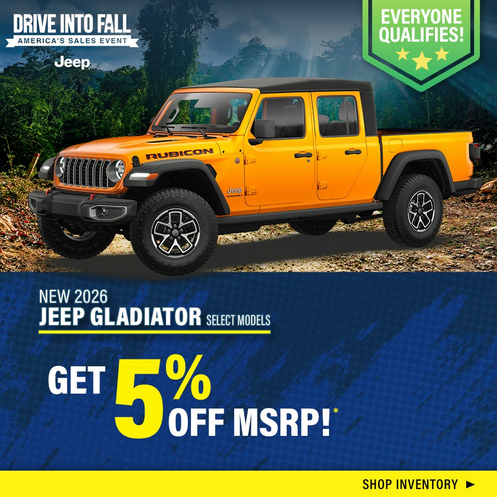 Select New 2026 Jeep Gladiator Models*