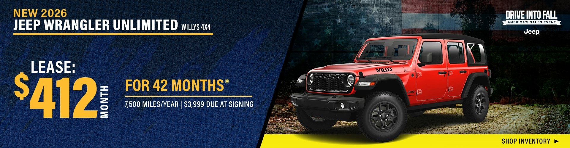 New 2026 Jeep Wrangler Unlimited Willys 4X4