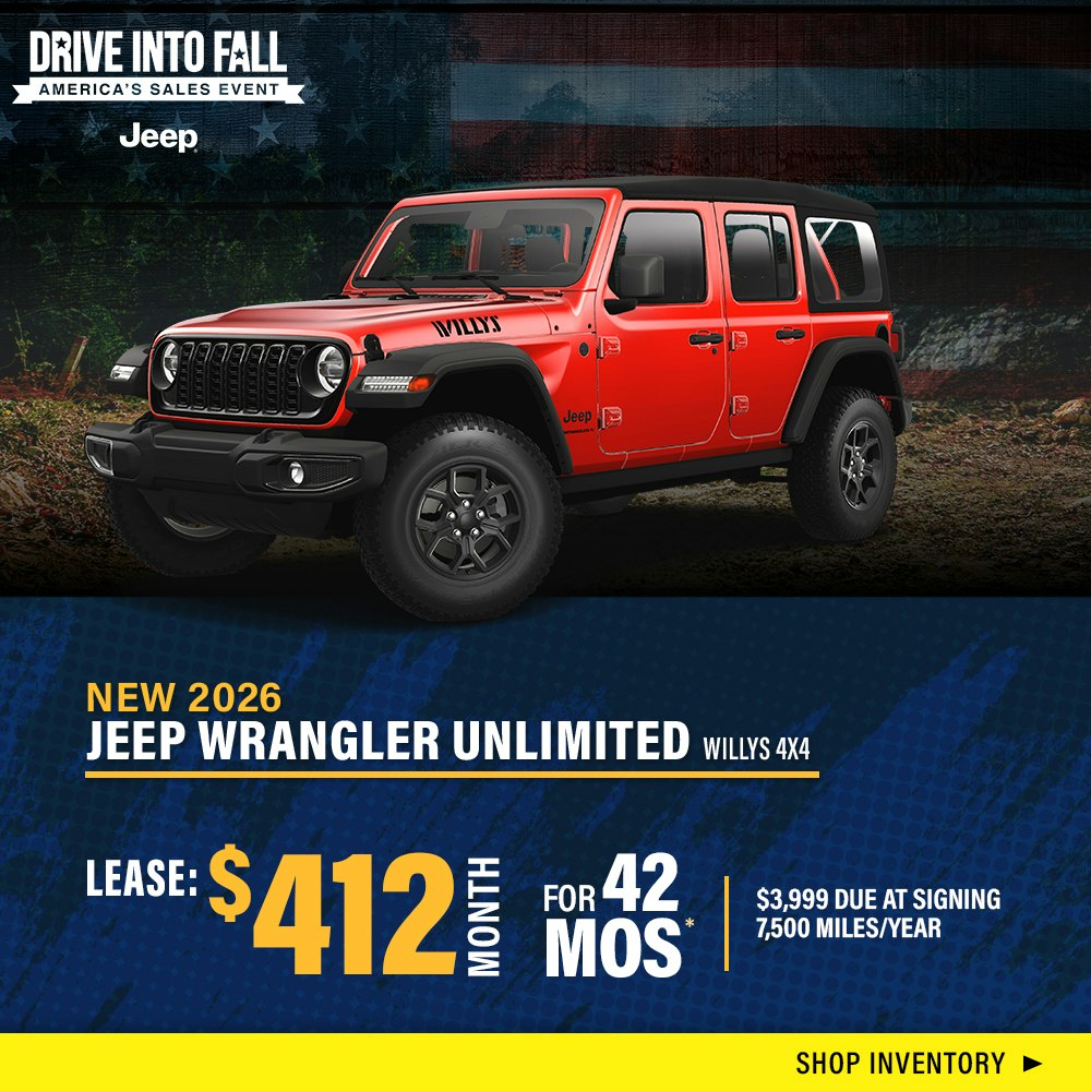 New 2026 Jeep Wrangler Unlimited Willys 4X4