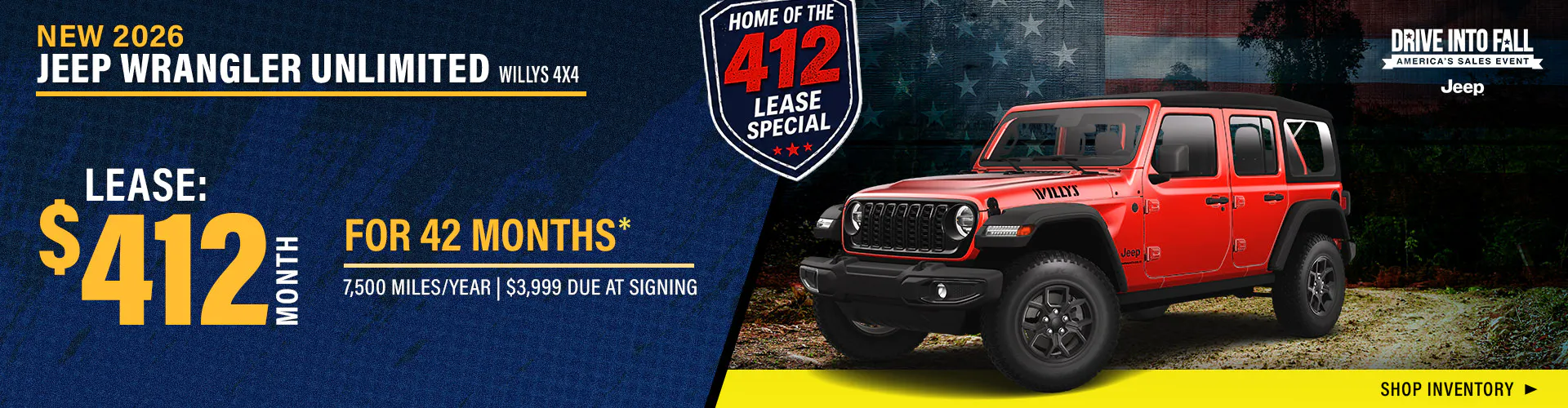 New 2026 Jeep Wrangler Unlimited Willys 4X4