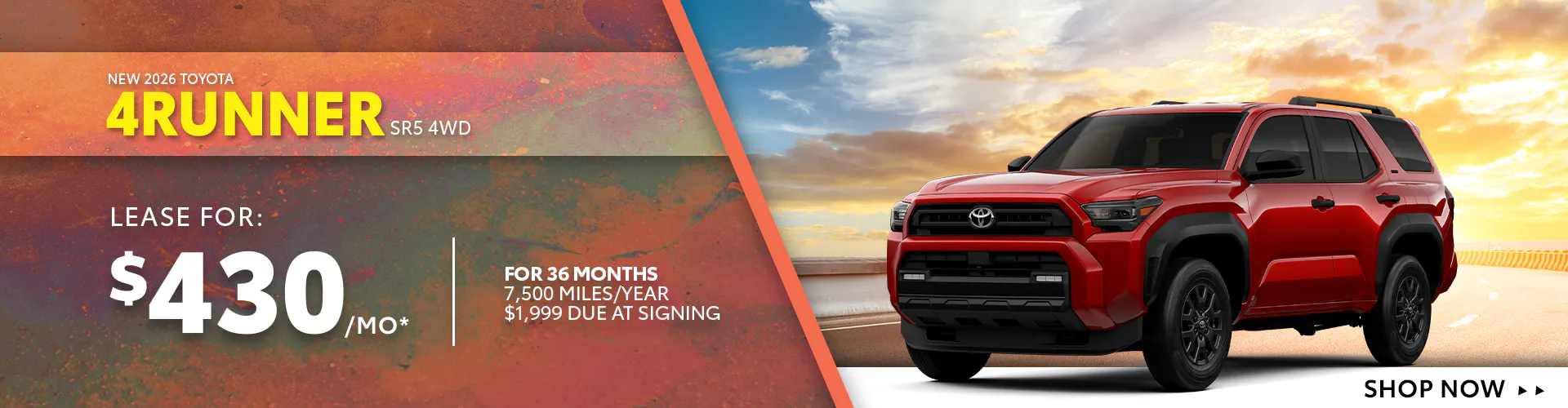 New 2026 Toyota 4Runner SR5 4WD