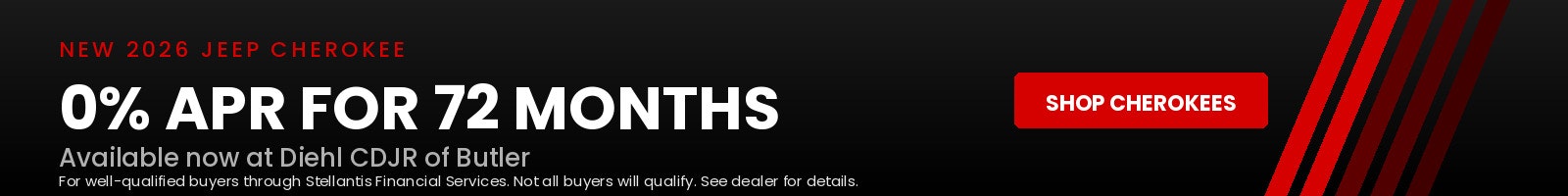 2026 Jeep Cherokee 0% APR 72 Months – New SRP Banner