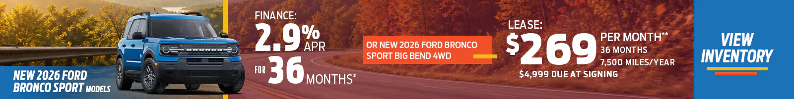 New 2026 Ford Bronco Sport Models OR New 2026 Ford Bronco Sport Big Bend 4WD
