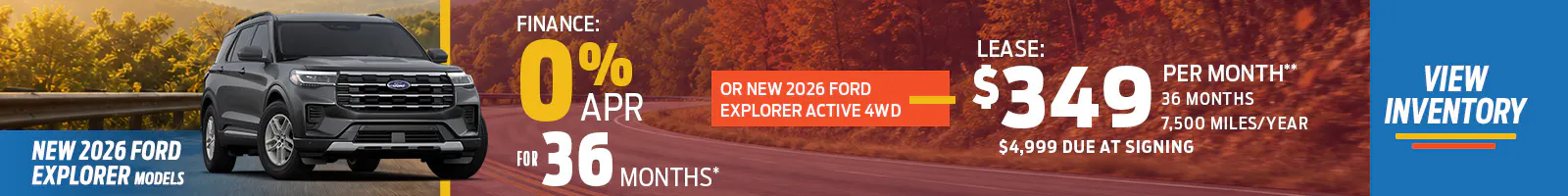 New 2026 Ford Explorer Models OR New 2026 Ford Explorer Active 4WD