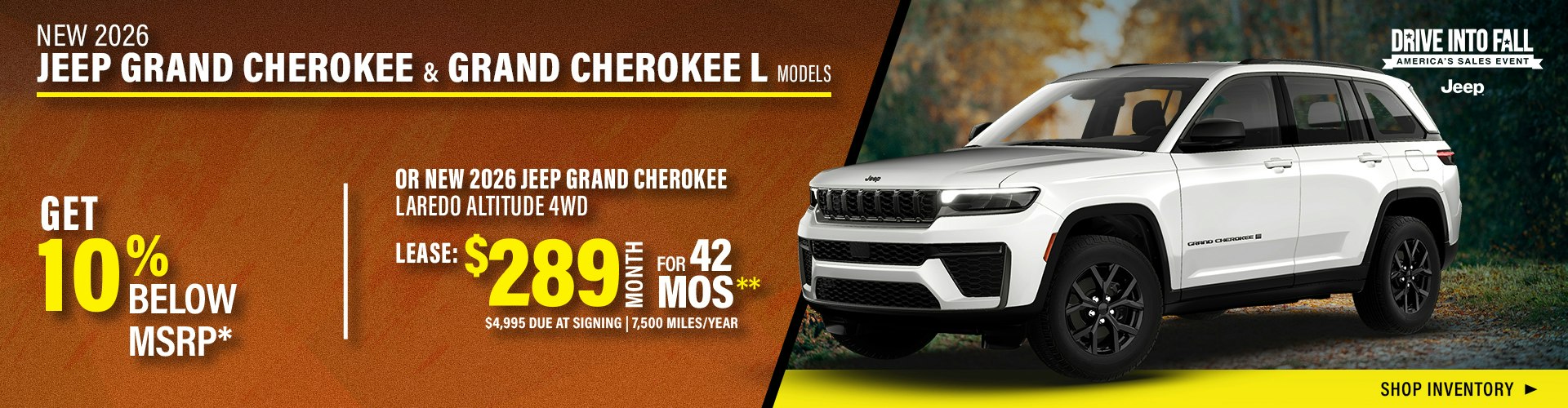 New 2026 Jeep Grand Cherokee and New 2026 Jeep Grand Cherokee L Models OR New 2026 Jeep Grand Cherokee Laredo Altitude 4WD