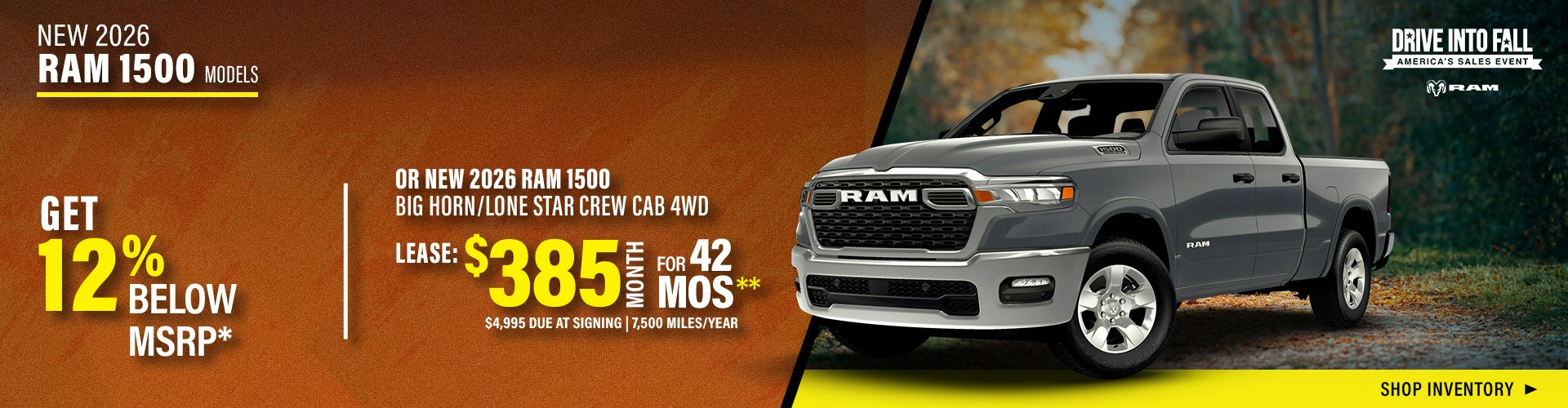 New 2026 RAM 1500 OR New 2026 RAM 1500 Big Horn/Lone Star Crew Cab 4WD