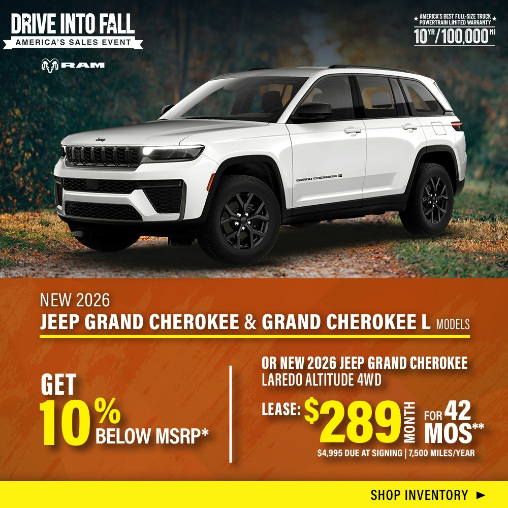 New 2026 Jeep Grand Cherokee and New 2026 Jeep Grand Cherokee L Models OR New 2026 Jeep Grand Cherokee Laredo Altitude 4WD