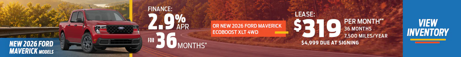 New 2026 Ford Maverick Models OR New 2026 Ford Maverick EcoBoost XLT 4WD