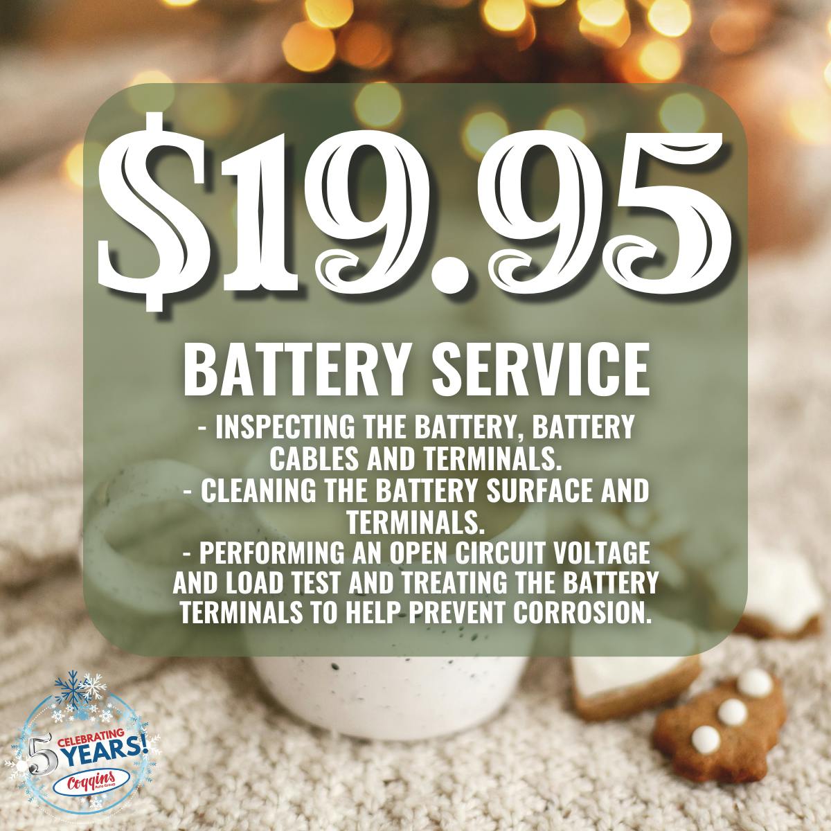 $19.95 Battery Service | Coggins Of The Berkshires