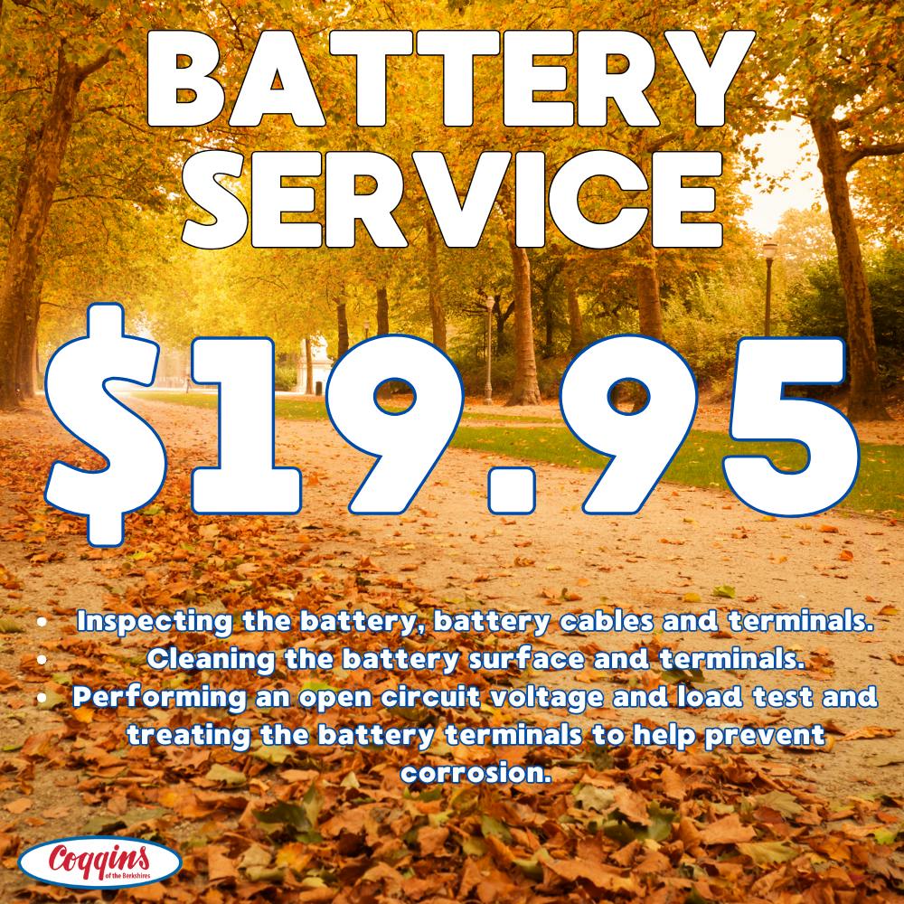 $19.95 Battery Service | Coggins Of The Berkshires