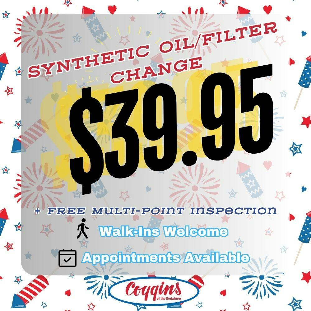 $39.95 Synthetic Oil Change | Coggins Of The Berkshires