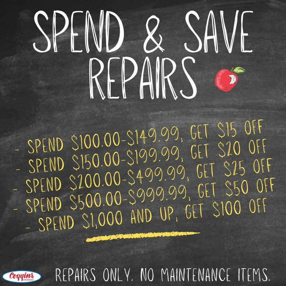 Spend & Save on Repairs | Coggins Of The Berkshires