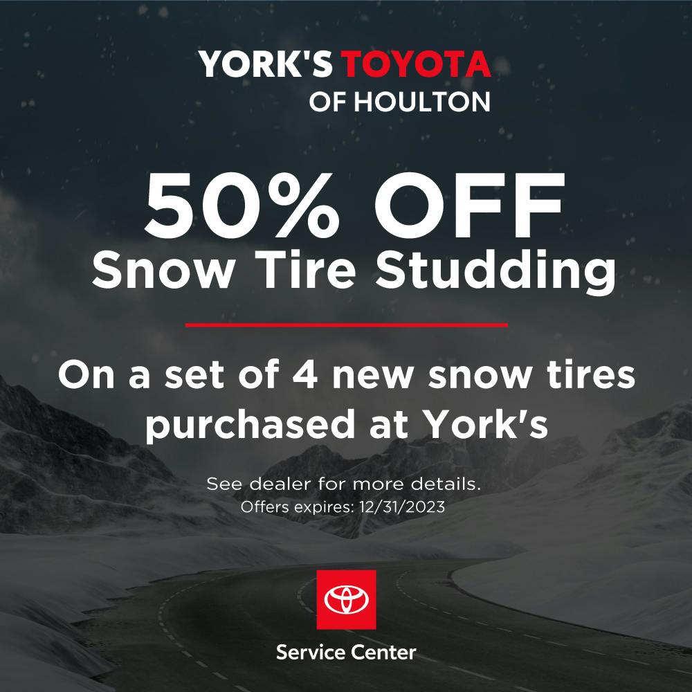50% Off Snow Tire Studding | York's of Houlton Toyota