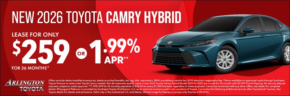 February 2026 Camry Hybrid | Arlington Toyota