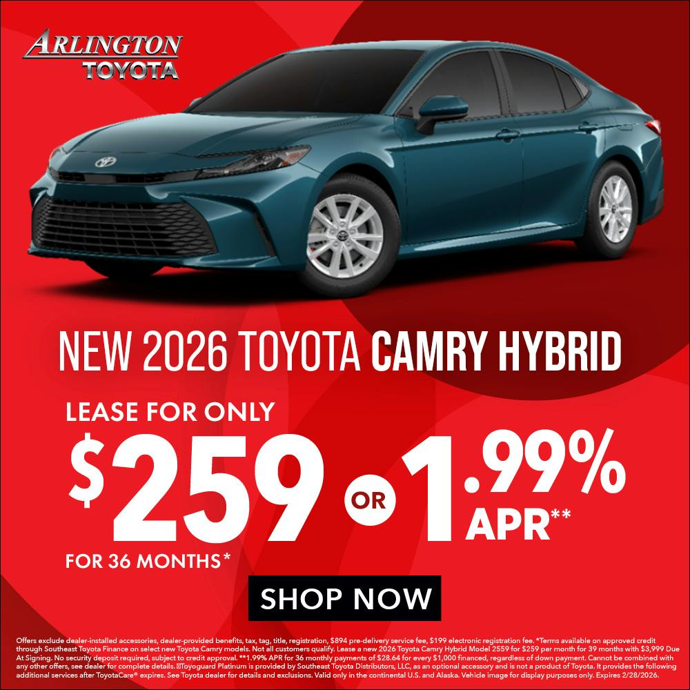 Feb 2026 Camry Hybrid Special | Arlington Toyota