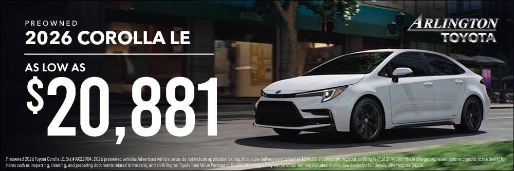 Feb Corolla Special Offer | Arlington Toyota
